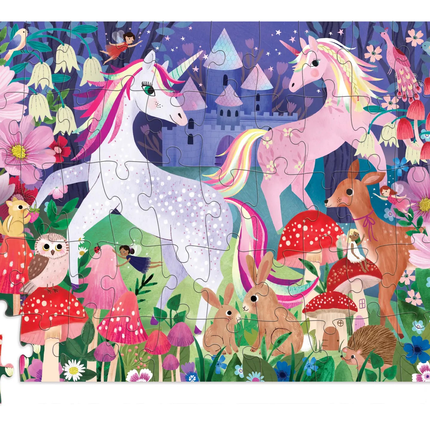 50-Piece Flat House Puzzle - Unicorn Castle
