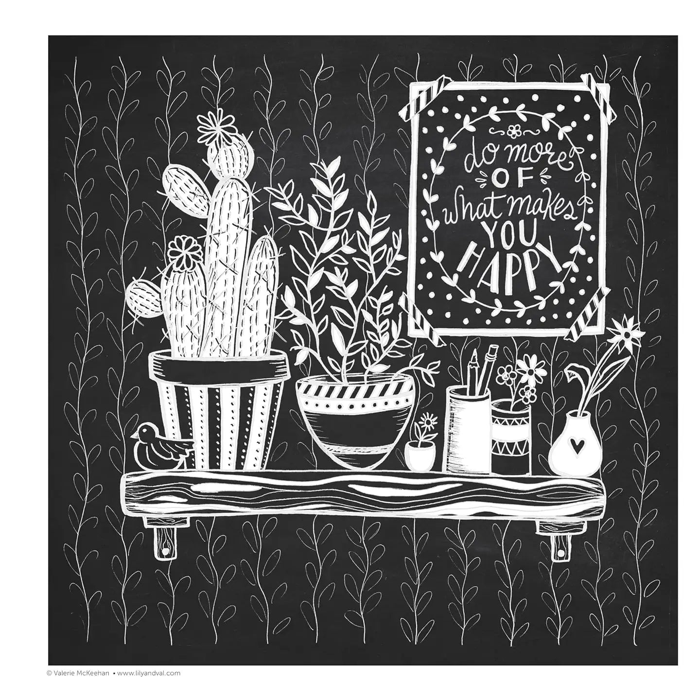 Chalk-Style Botanicals Deluxe Coloring Book