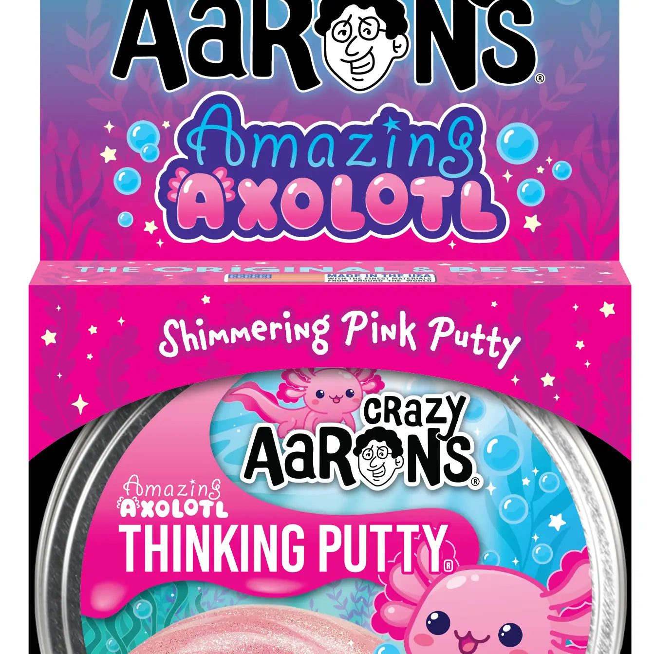 Amazing Axolotl - Full Size 4" Thinking Putty Tin