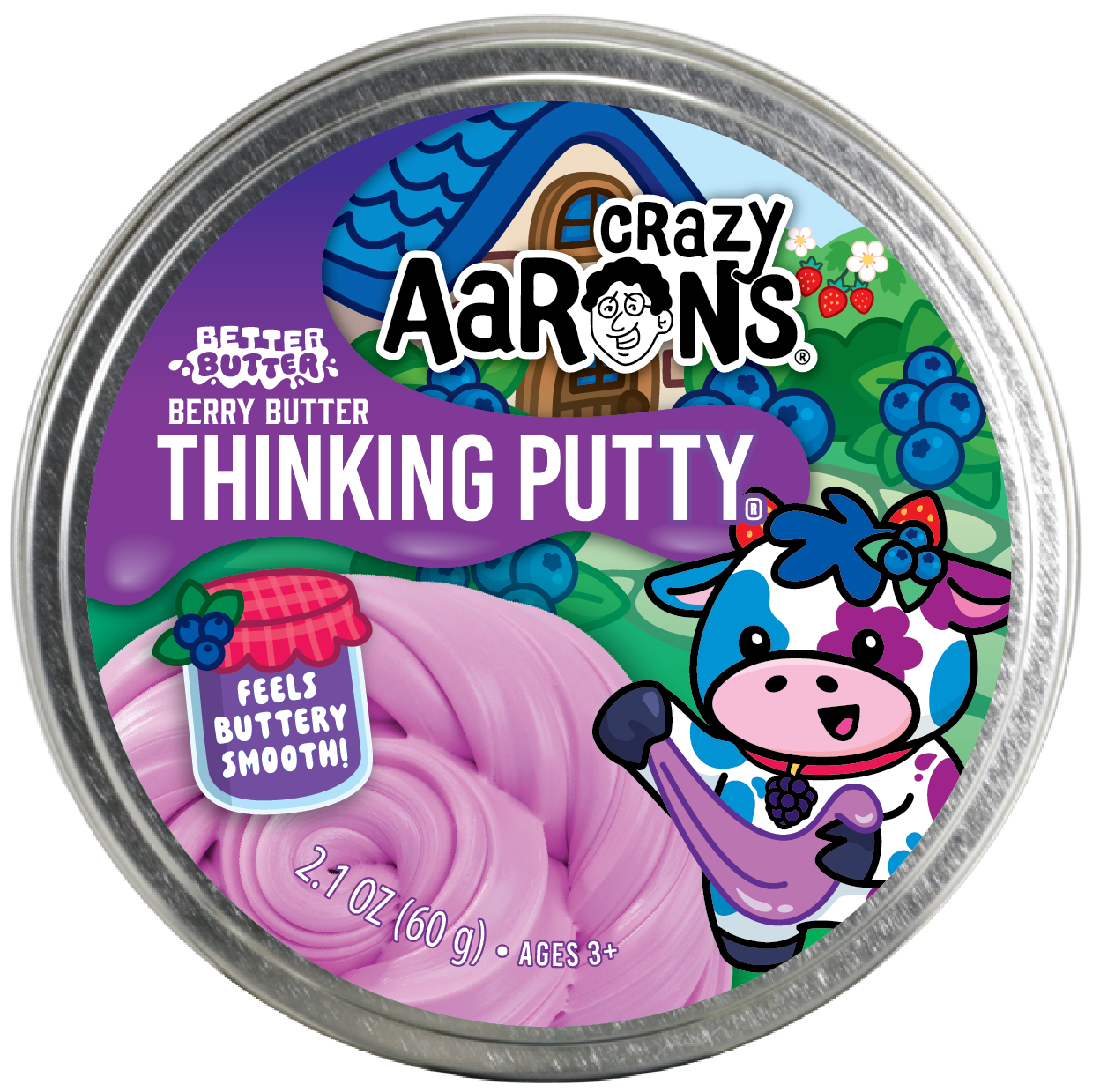 Better Butter Berry - 4" Thinking Putty Tin