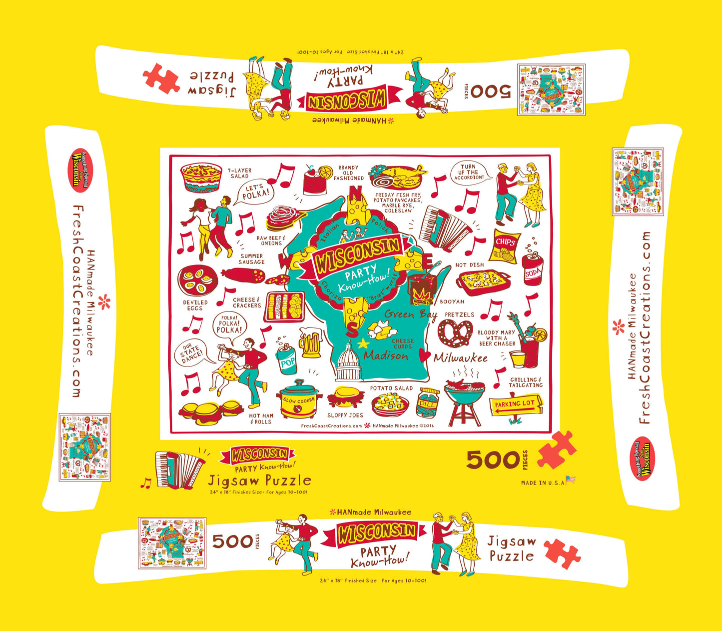 Wisconsin Party Know How 500-Piece Puzzle (Case)