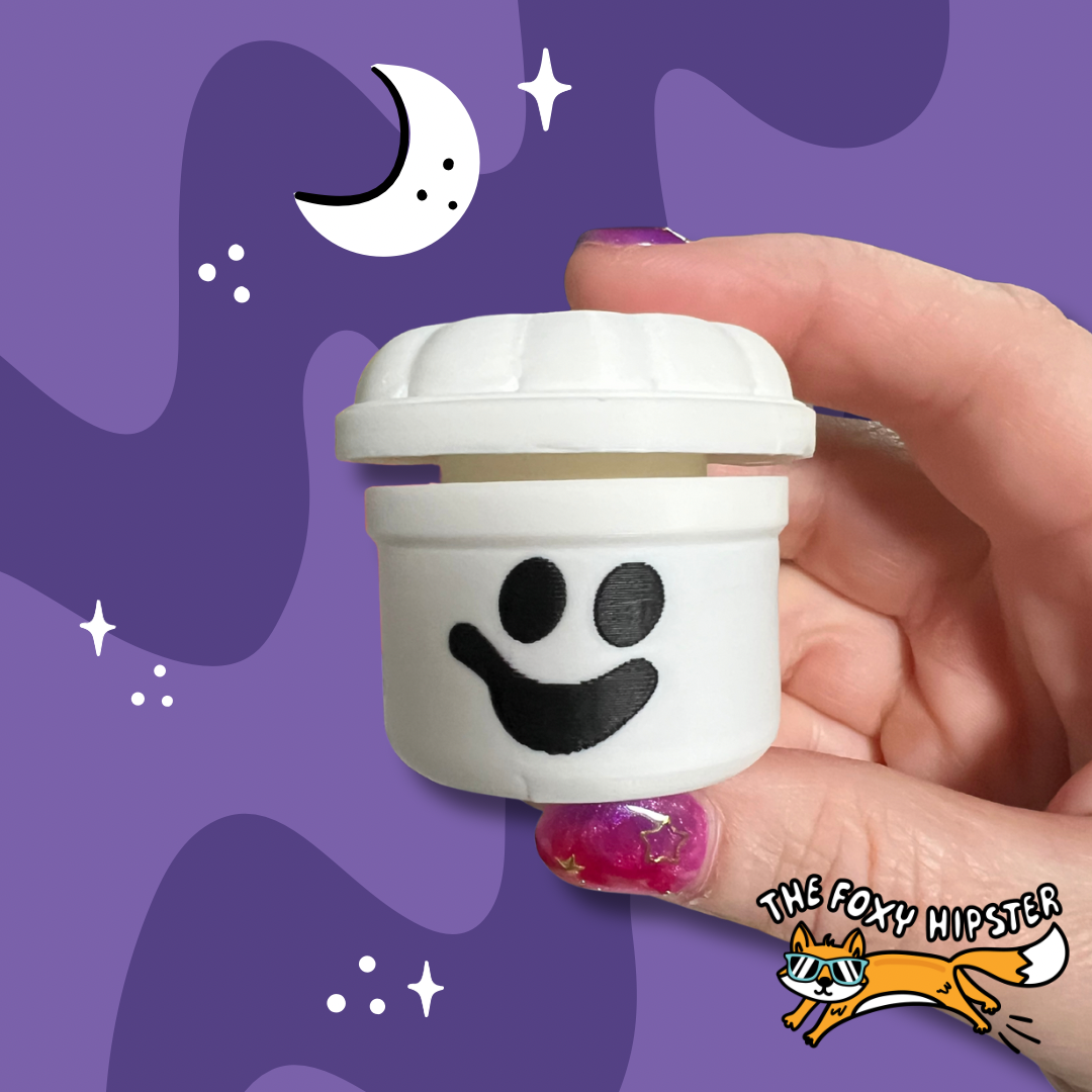 Boo Bucket Ghost Fidget Toy Clicker Bag Charm