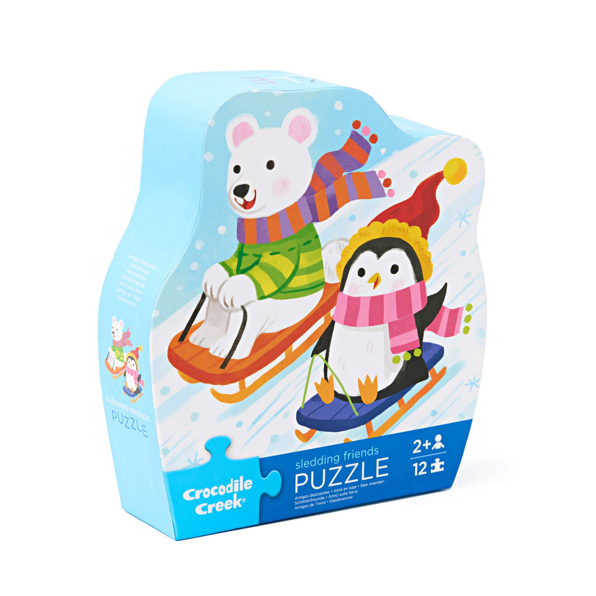 Sledding Fun 2 Piece Shaped Box Puzzle