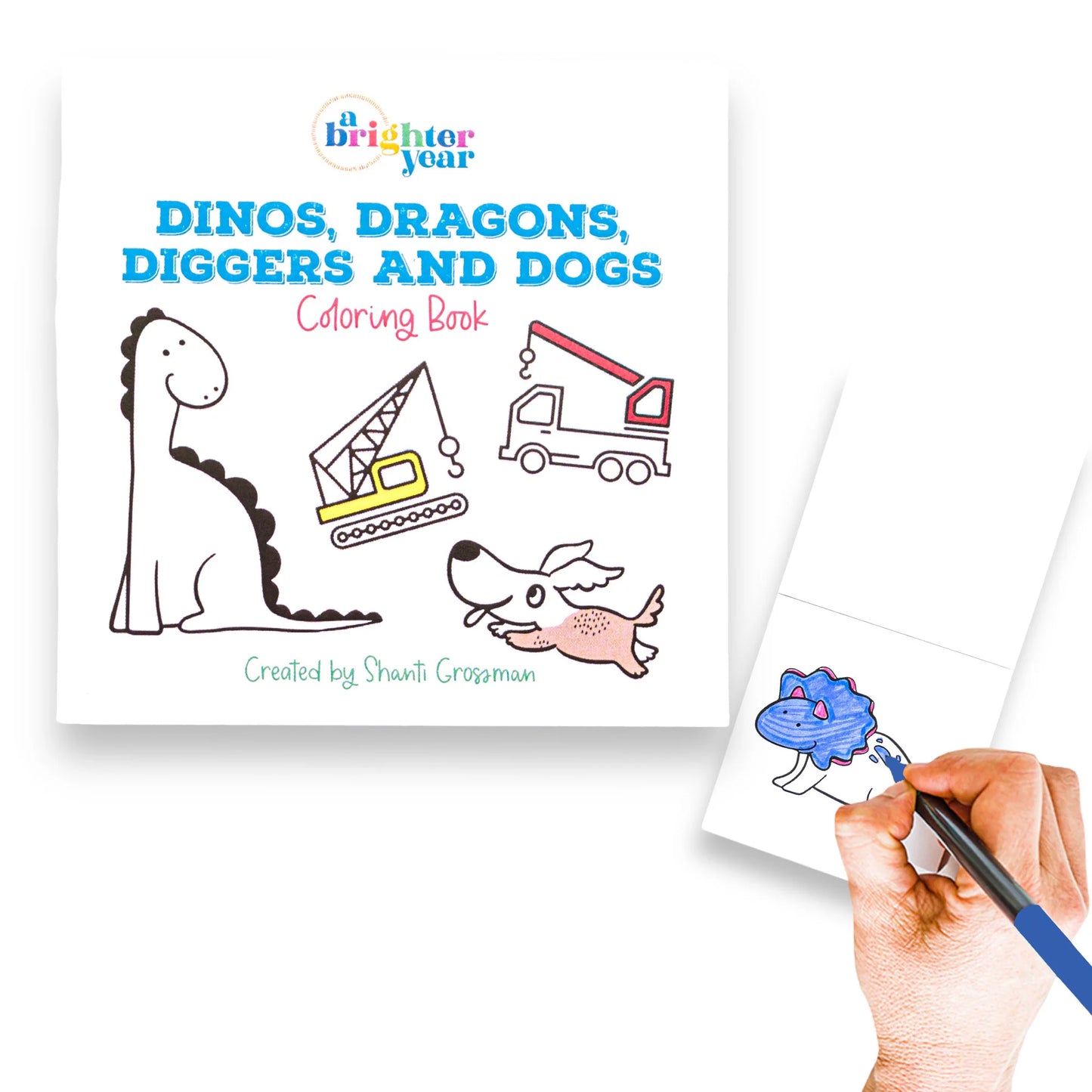 Dinos, Dragons, Diggers and Dogs Mini Coloring Book