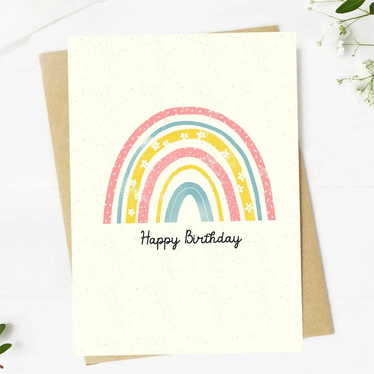 "Happy Birthday" Cute Rainbow Birthday Card