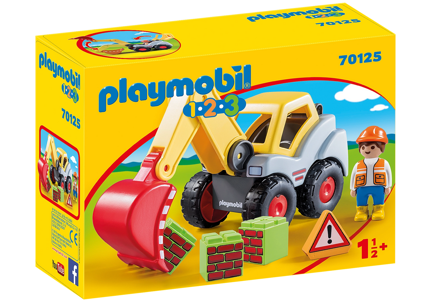 Playmobil 1.2.3 Shovel Excavator