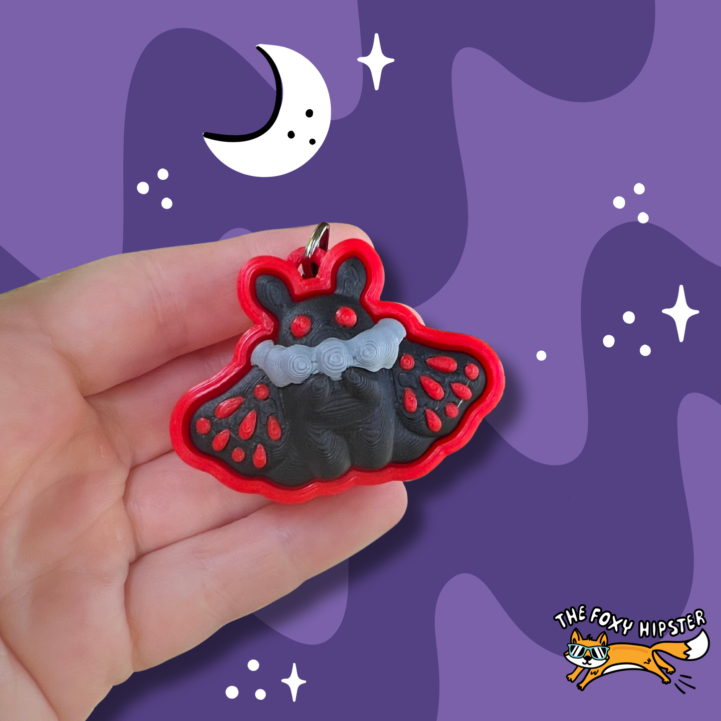 Mothman Fidget Toy Clicker Bag Charm