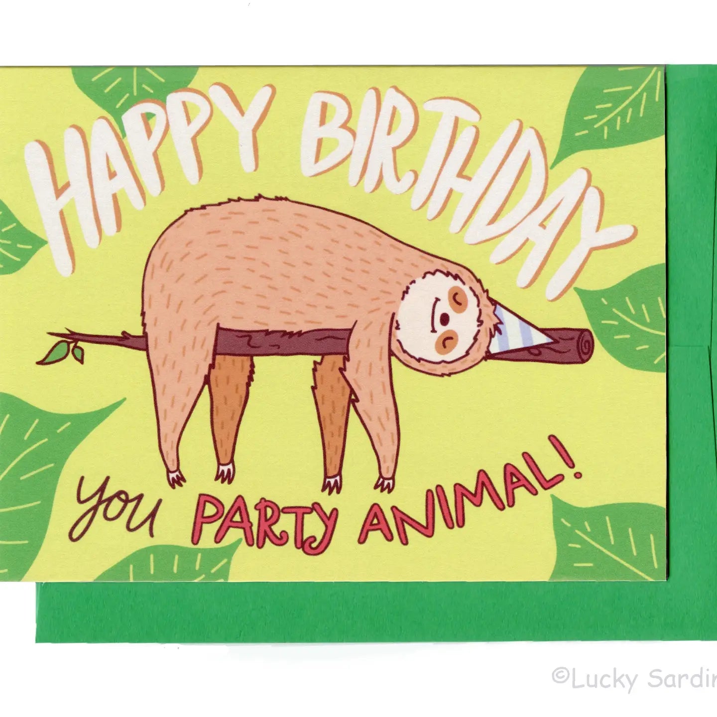 Party Animal Sloth, Funny Lazy Birthday Card