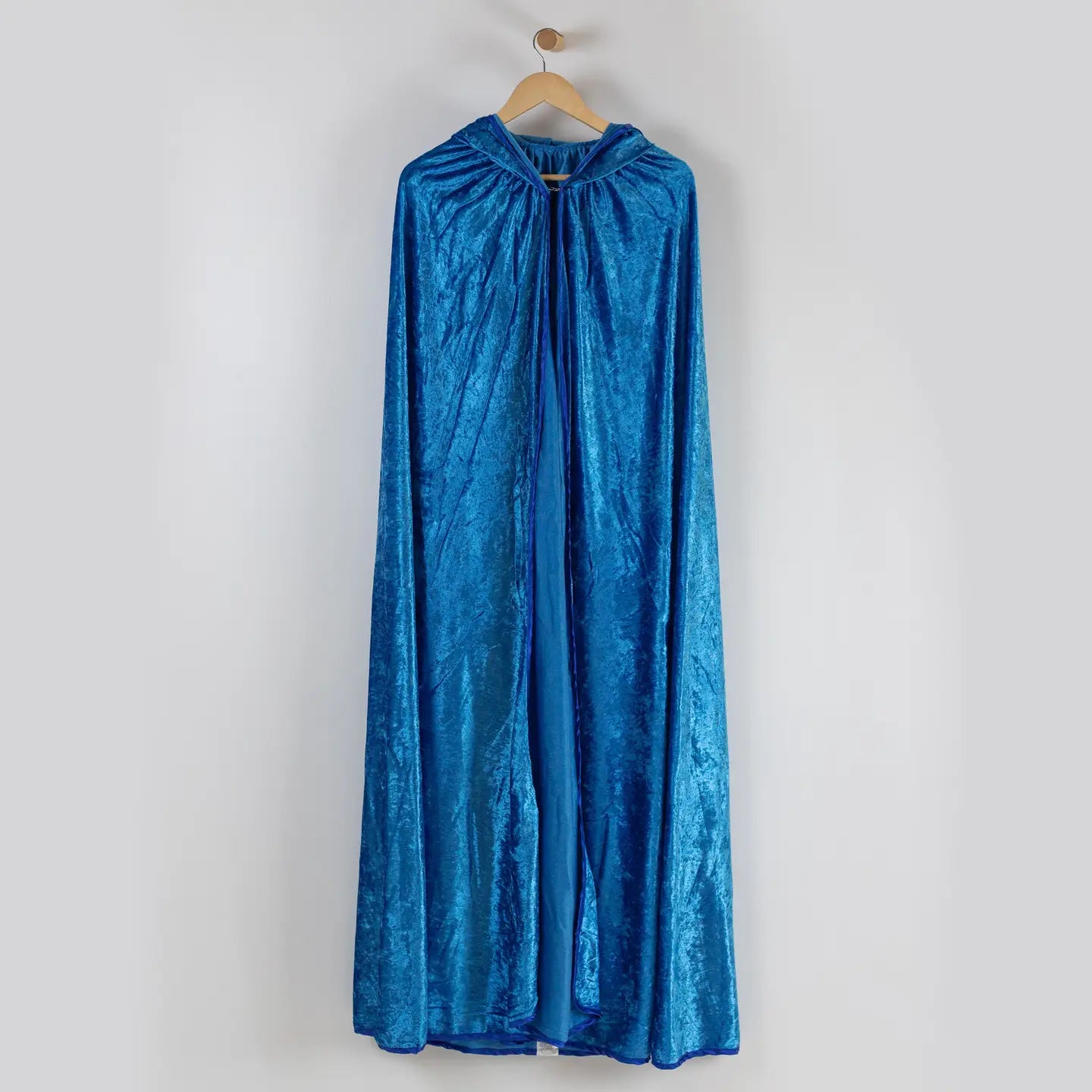 Blue Kids Crushed Velour Hooded Cape