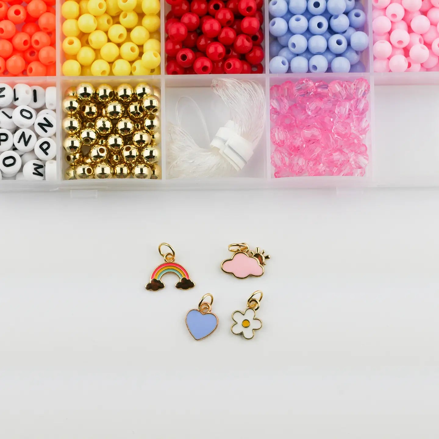 Color My World Rainbow Diy Stretchy Bracelet Craft Kit