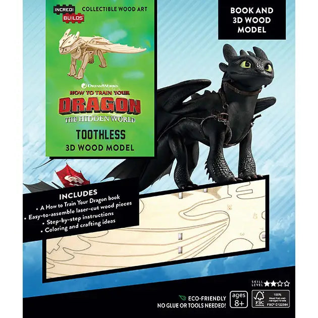 Incredibuilds: Dreamworks Dragons Book and 3D Wood Model