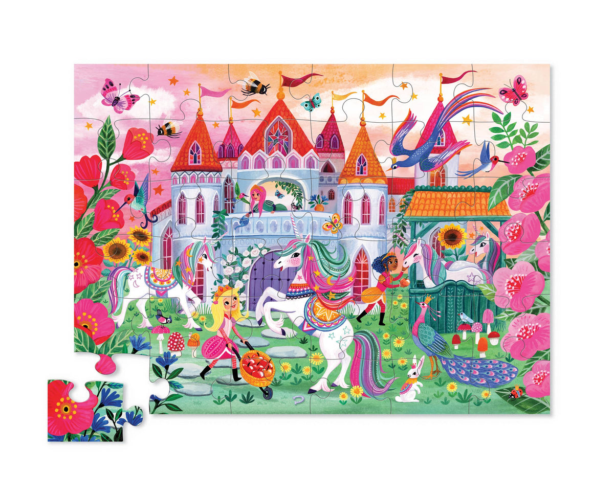 Unicorn Castle 36-Piece Shaped Box Puzzle