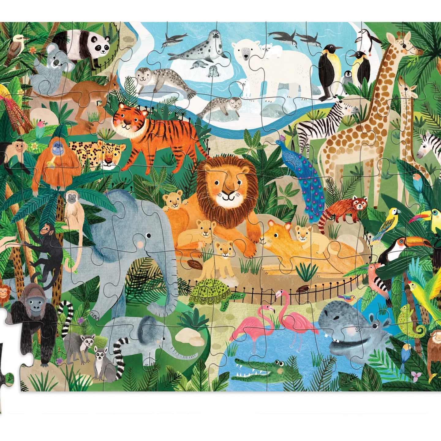 50-Piece Flat House Puzzle - Zoo