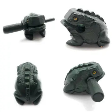 1.5 Inch Green Camo Wooden Croaking Frog Drum