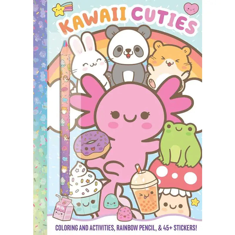Kawaii Cuties: Coloring Book with Rainbow Pencil