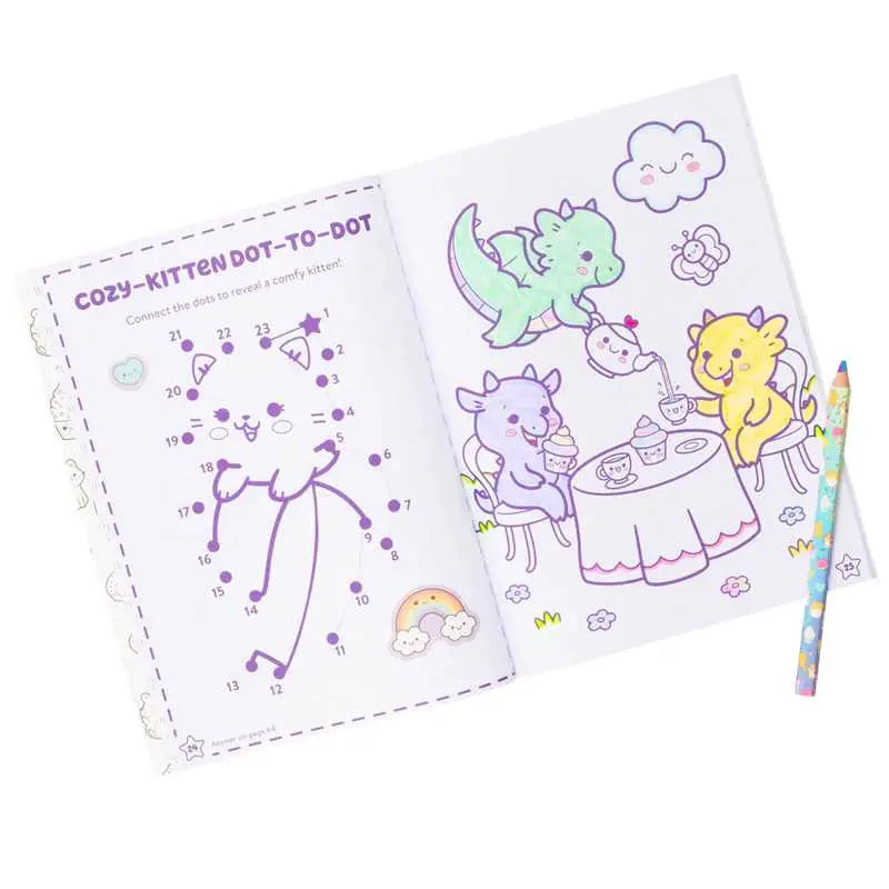 Kawaii Cuties: Coloring Book with Rainbow Pencil