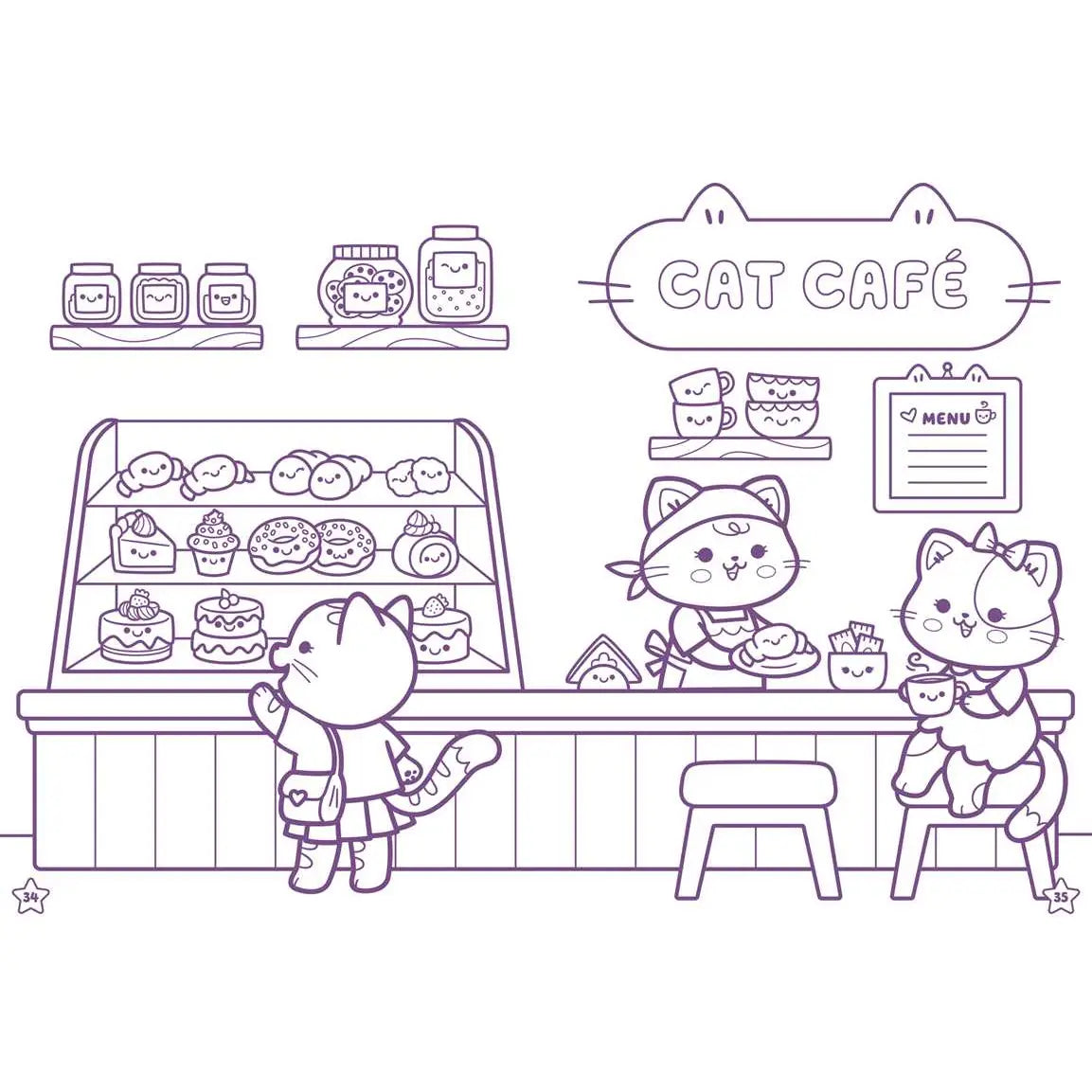 Kawaii Cuties: Coloring Book with Rainbow Pencil