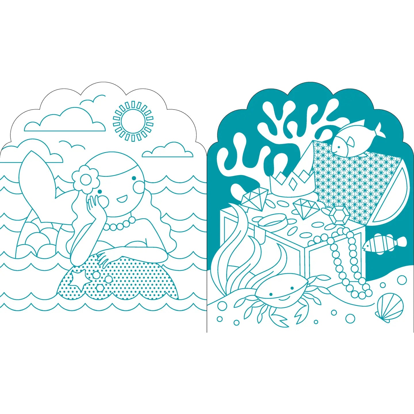 Mermaids Coloring Book with Stickers