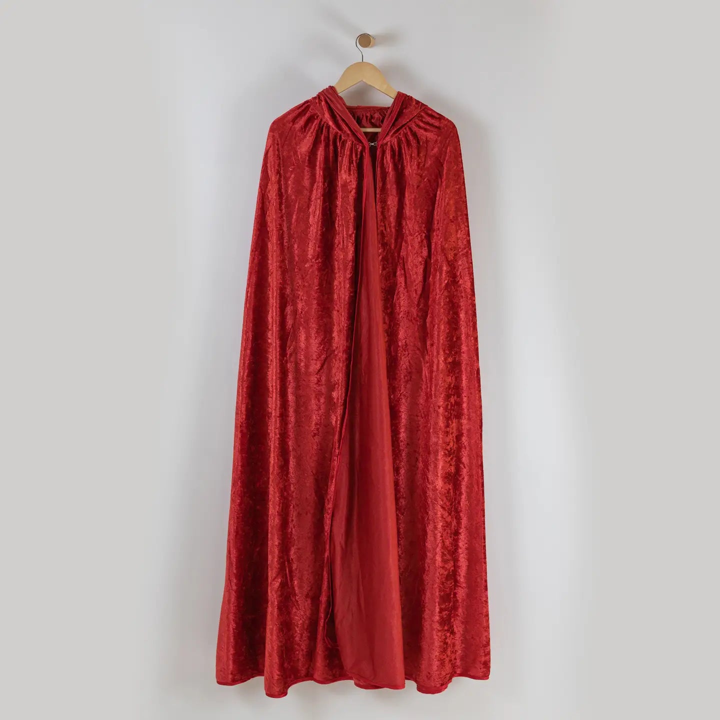 Red Crushed Velour Hooded Cape - Kids Hooded Cloak