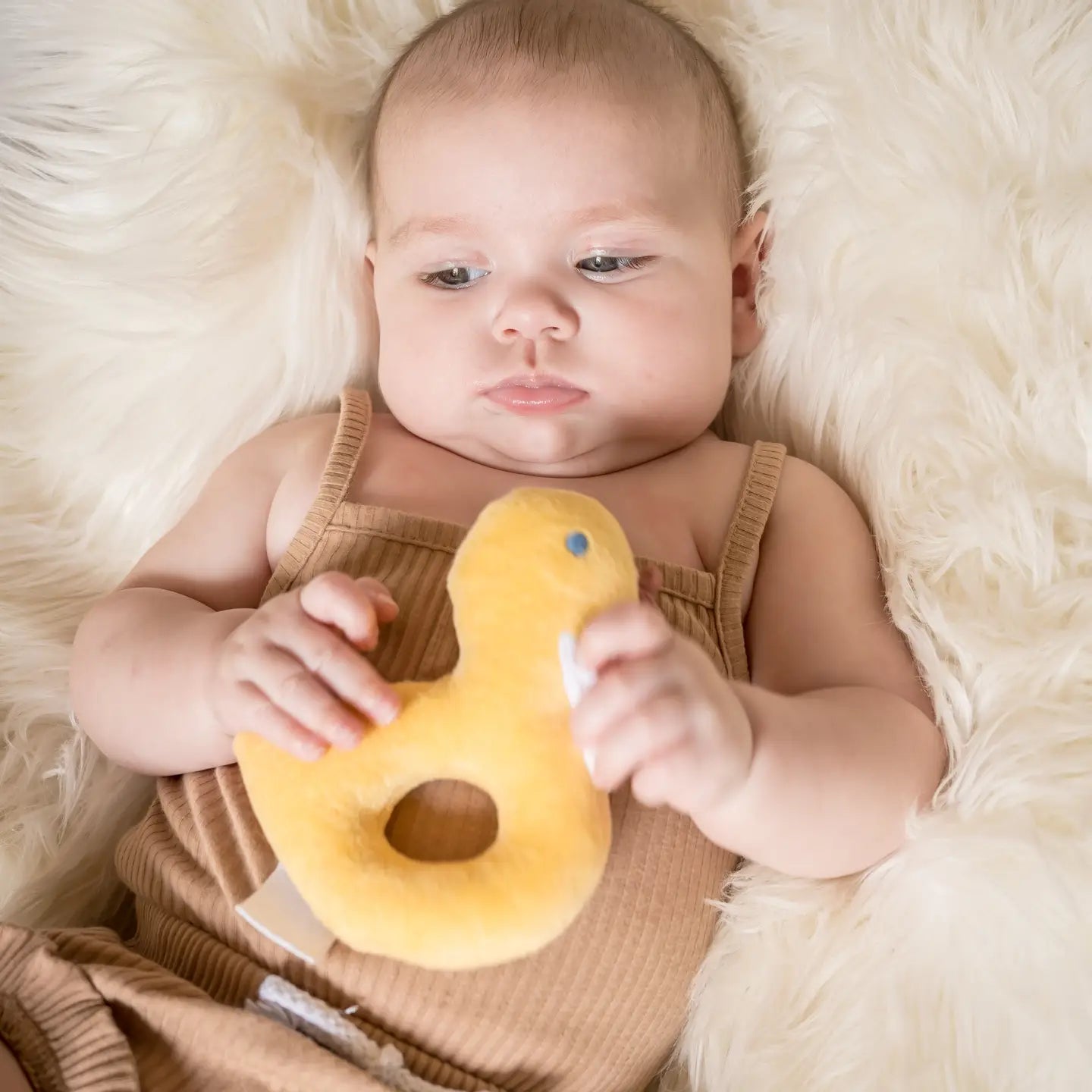 Tara the Duck Organic Fabric Rattle