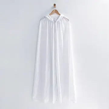 White Crushed Velour - Kids Hooded Cloak/Cape