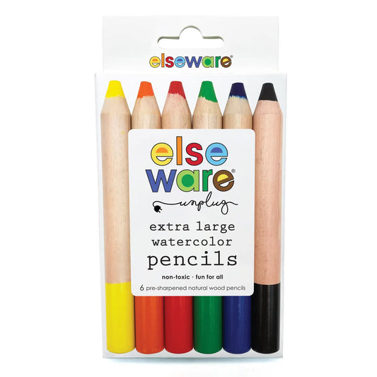 Extra Large Watercolor Pencils - 6 Eco-Friendly Colors