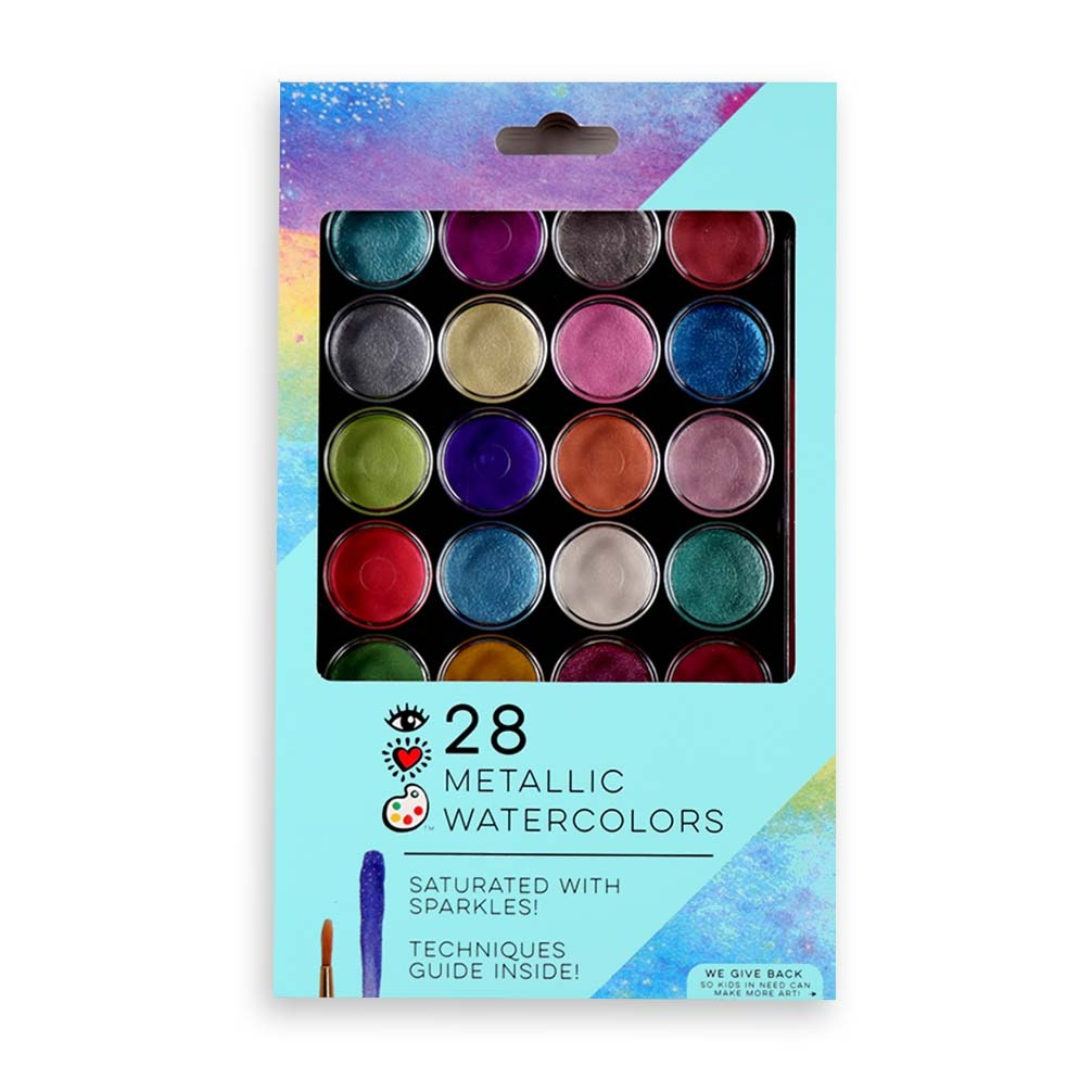 28 Metallic Watercolors - iHeartArt