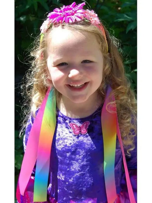 Fuchsia Headband- Rainbow Ribbon For Kids