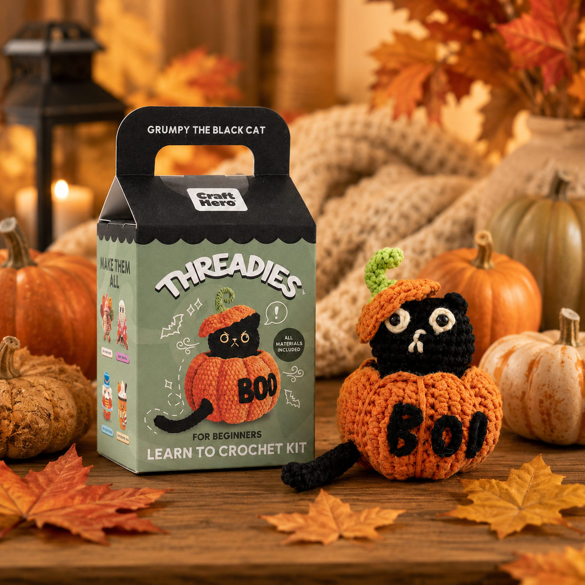 Halloween Crochet Kit for Beginners | Grumpy the Cat