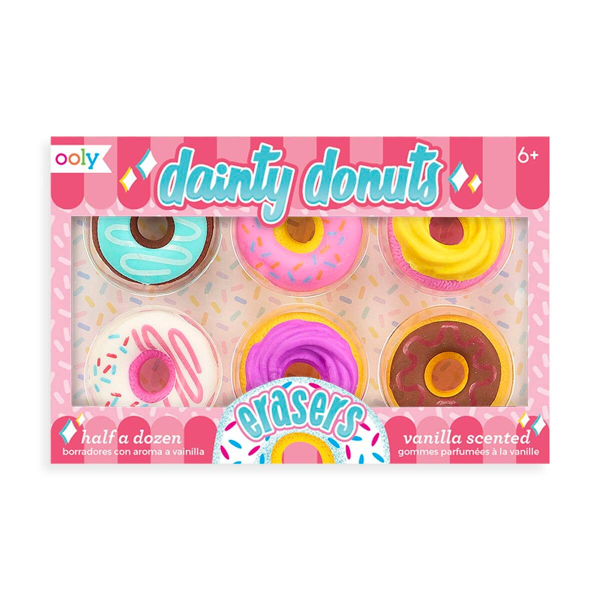 Dainty Donuts: Vanilla Scented Puzzle Erasers (Set of 6)