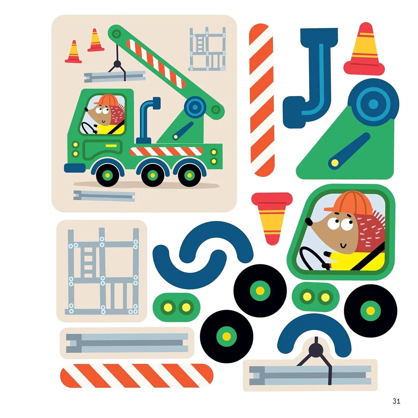 First Fun Sticker Painting:Trucks & Tractors - 12 Scenes!