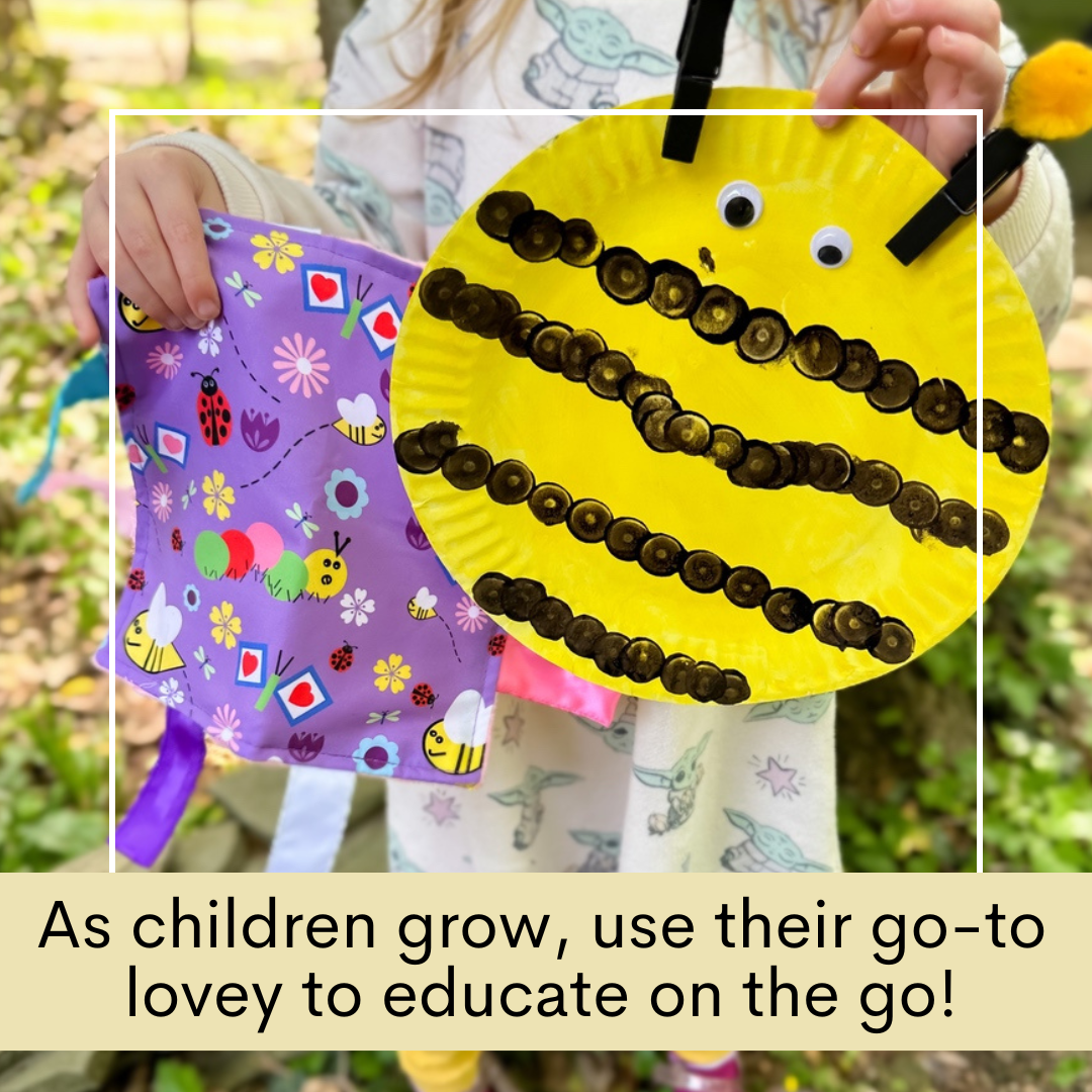 Garden Flower Bees and Butterflies Learning Lovey Toy 8"x 8"