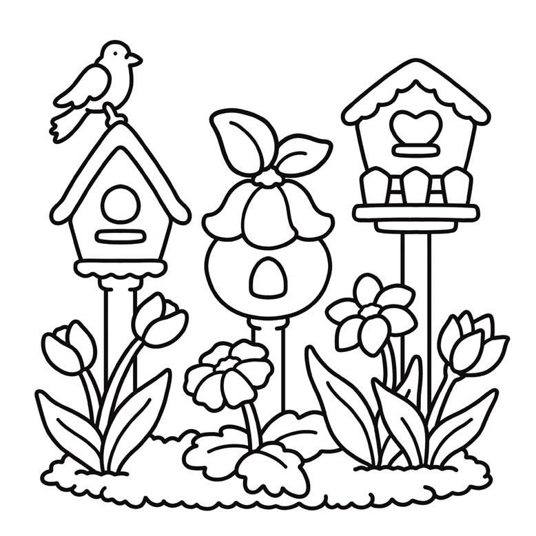 Garden Corners: Bold and Easy Coloring Book