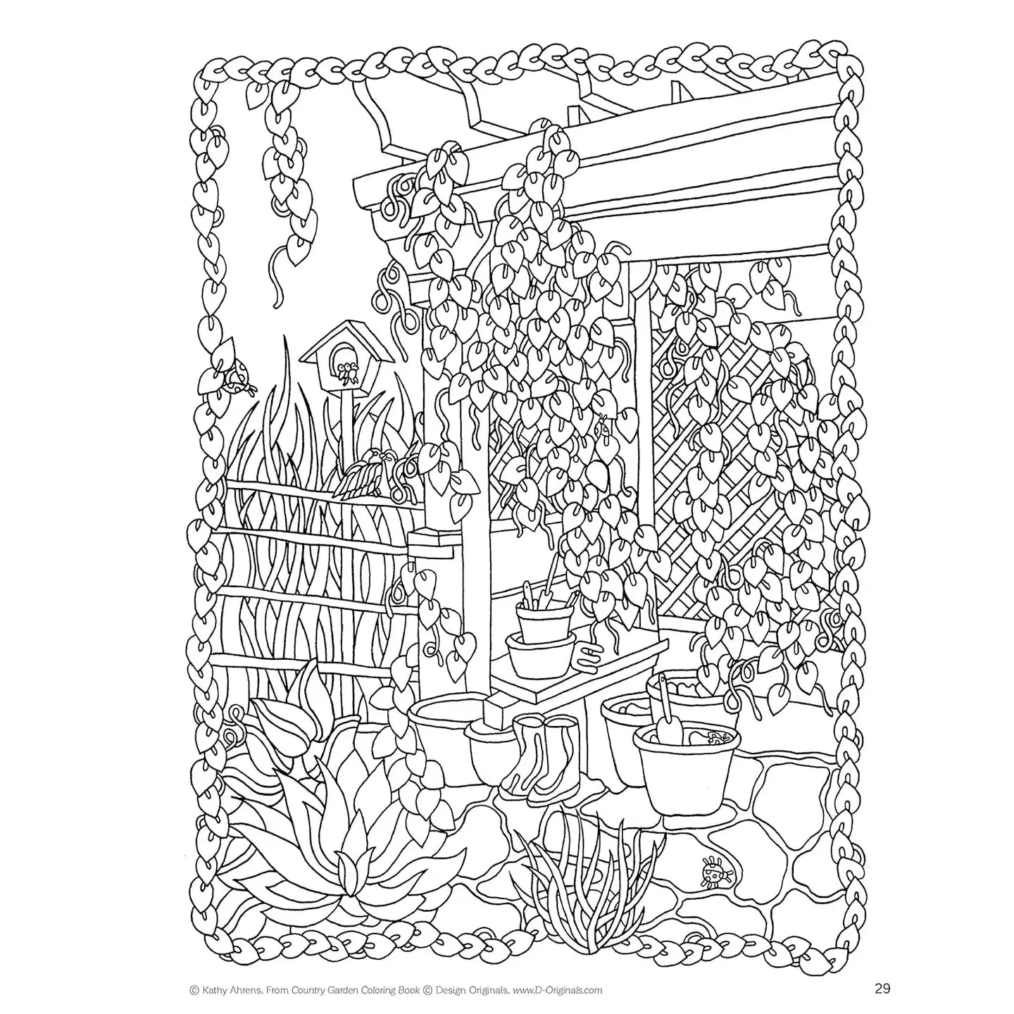 Country Garden Coloring Book - Stunning Nature Designs