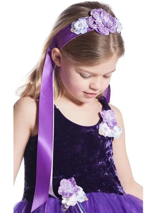 Purple - Headband - Velvet Pansy Ribbon For Kids