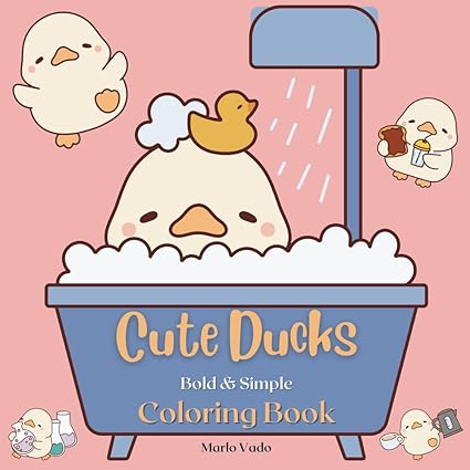 Cute Ducks: Bold & Simple Coloring Book