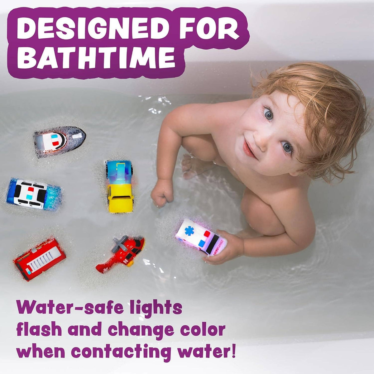 Tub Works® Emergency™ Cars Light Up Bath Toys