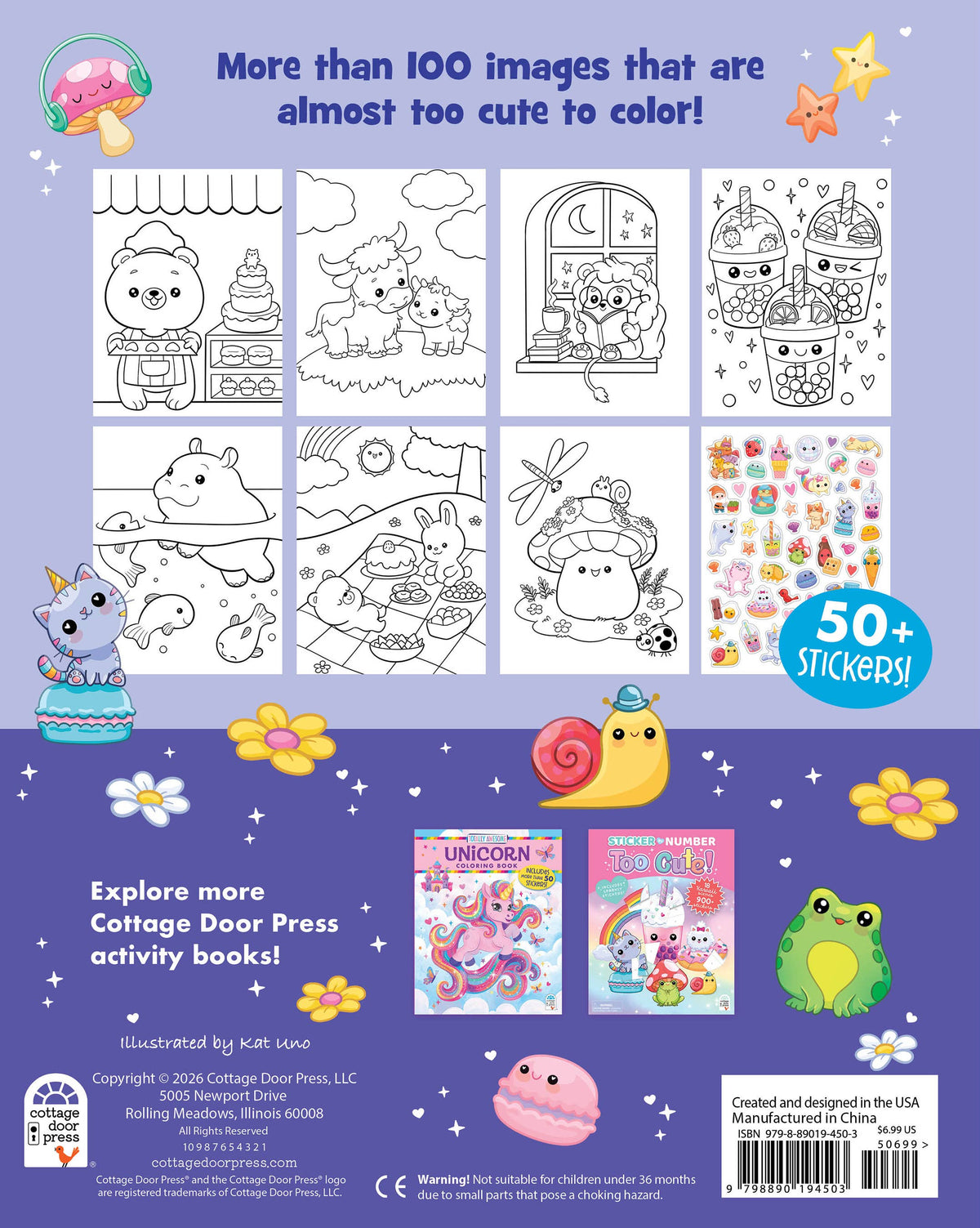 Totally Awesome Too Cute Coloring Book with Stickers