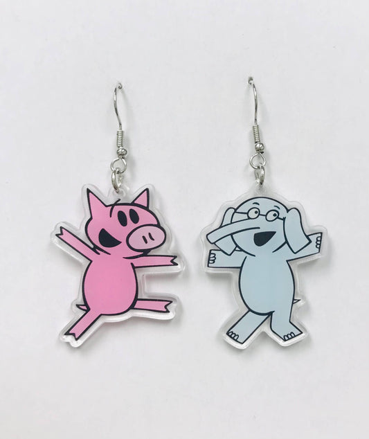Piggie & Elephant Earrings