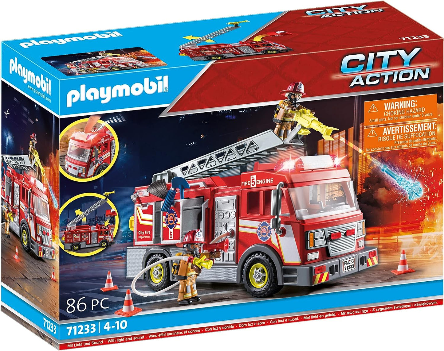 Fire Truck with Flashing Lights