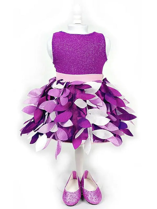 Purple - Doll Petal Party Skirt Set For Kids