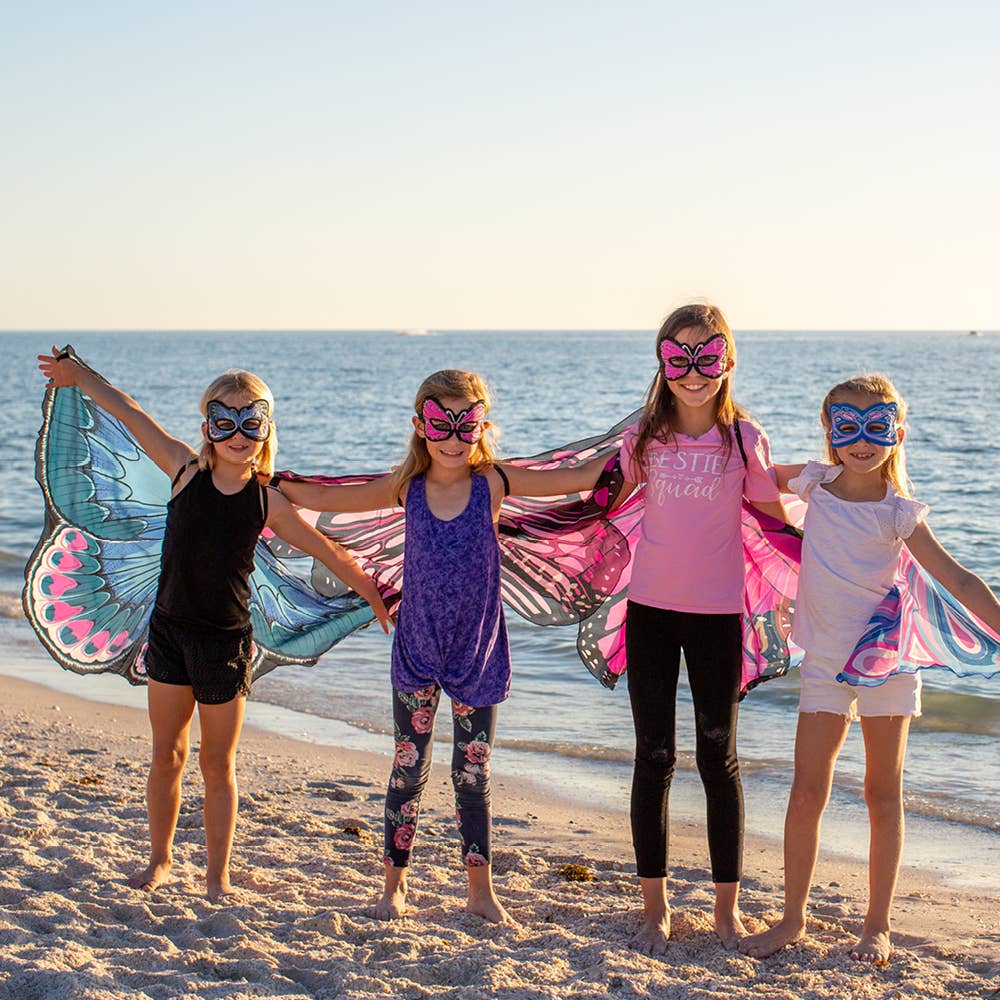 Karner Blue Butterfly Wings + Mask (Kids Cape Costume Set)