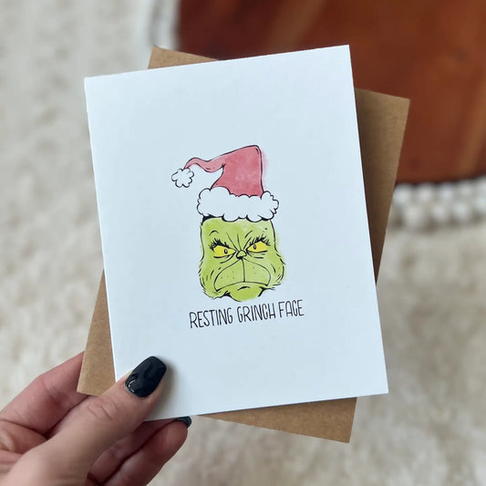 Resting Grinch Face Greeting Card