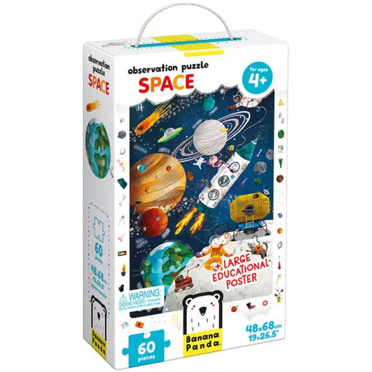 Observation Puzzle Space 4+ Stem Floor Puzzle + Poster