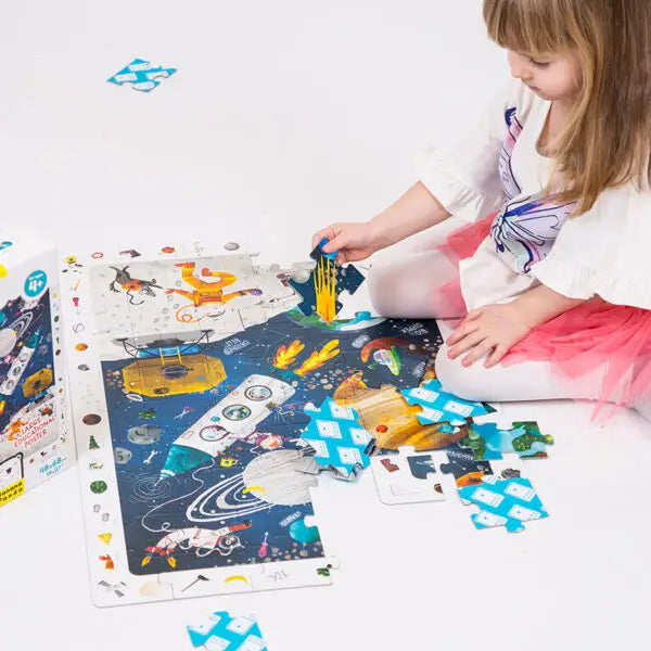 Observation Puzzle Space 4+ Stem Floor Puzzle + Poster