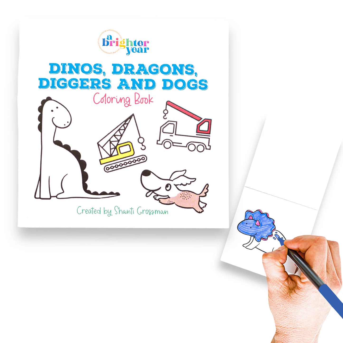 Dinos, Dragons, Diggers and Dogs Mini Coloring Book