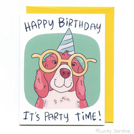 Dog Happy Birthday, It's Party Time Card!