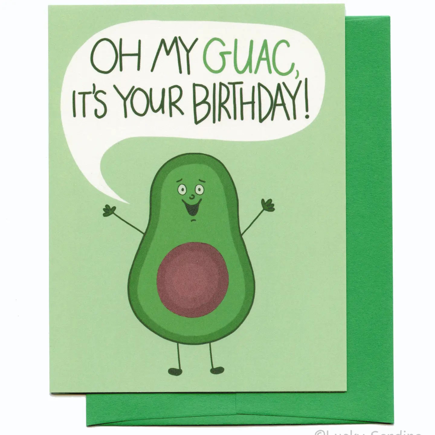 Oh My Guac Avocado Birthday Greeting Card