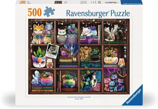 Cubby Cats and Succulents - 500 Pieces Puzzle