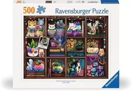 Cubby Cats and Succulents - 500 Pieces Puzzle